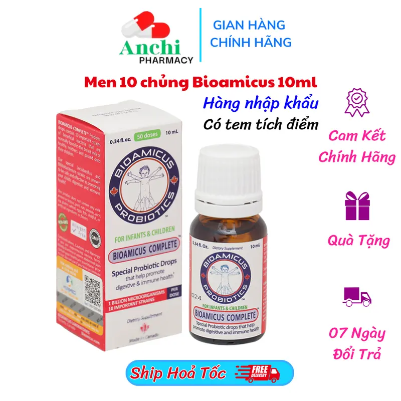 [Tặng áo choàng siêu đẹp] Men vi sinh Bioamicus Complete men 10 chủng Bonstore -An Chi Pharma 0