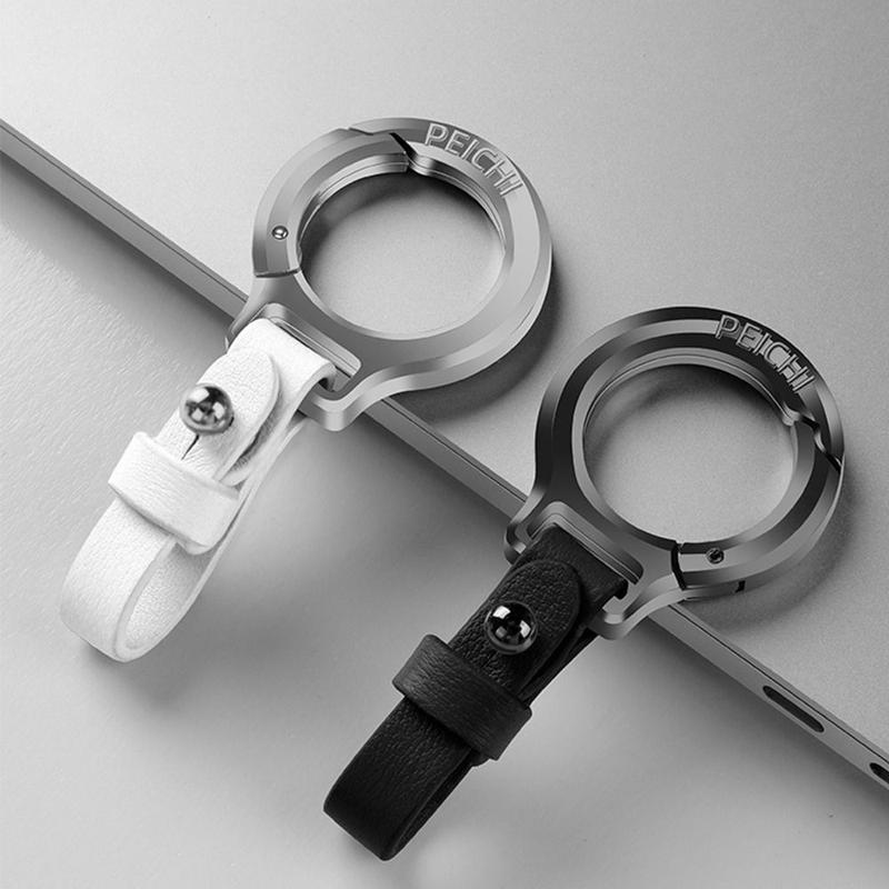 Product Introduction of Convenience Zinc Alloy Leather Keychain Outdoor Tool Portable Waist Belt Buckle Carabiner Car Key Holder 11