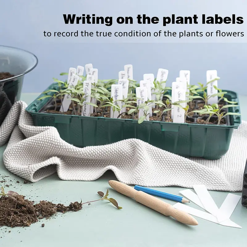 Plant Pot Marker Sign Holder with Marker, 100pcs/set Garden Decorating Tools, Plant Tags for Identifying Organizing Fruit Trees 5