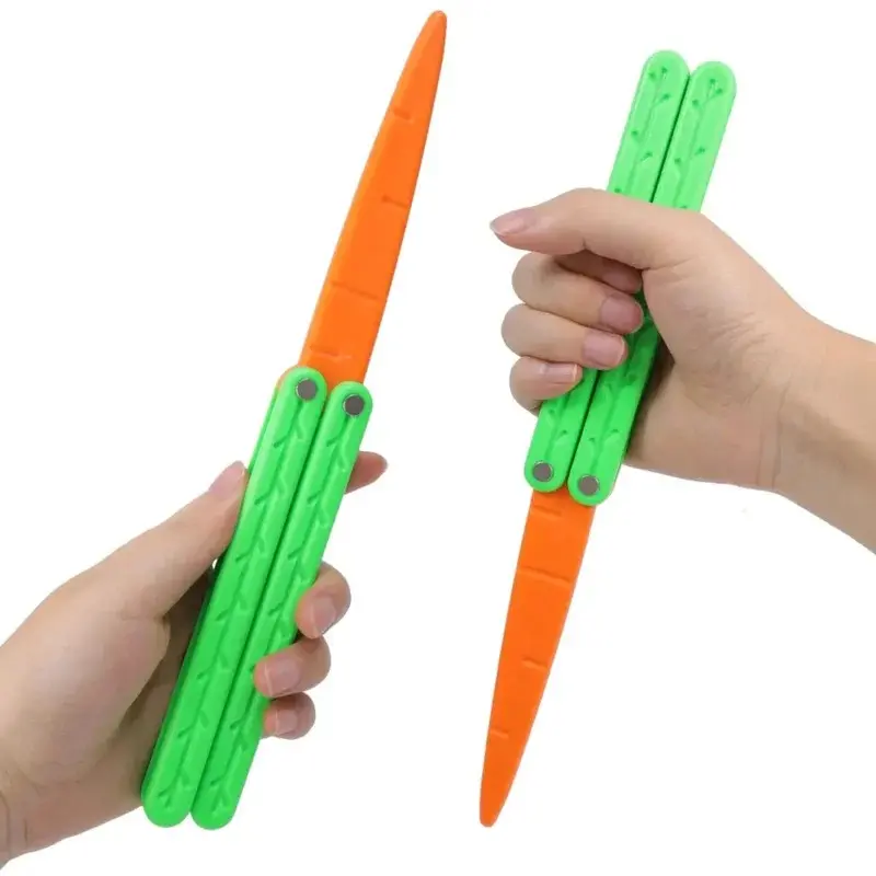 Dao gấp bằng nhựa in 3D, Thiết kế Cắt Bướm cà rốt mô phỏng, Đồ chơi dao đu đưa, dành cho người lớn, Thích hợp cho ADHD, Tự kỷ và lo âu, Ý tưởng quà tặng tuyệt vời, theo trọng lực tui mubi tui muph 8