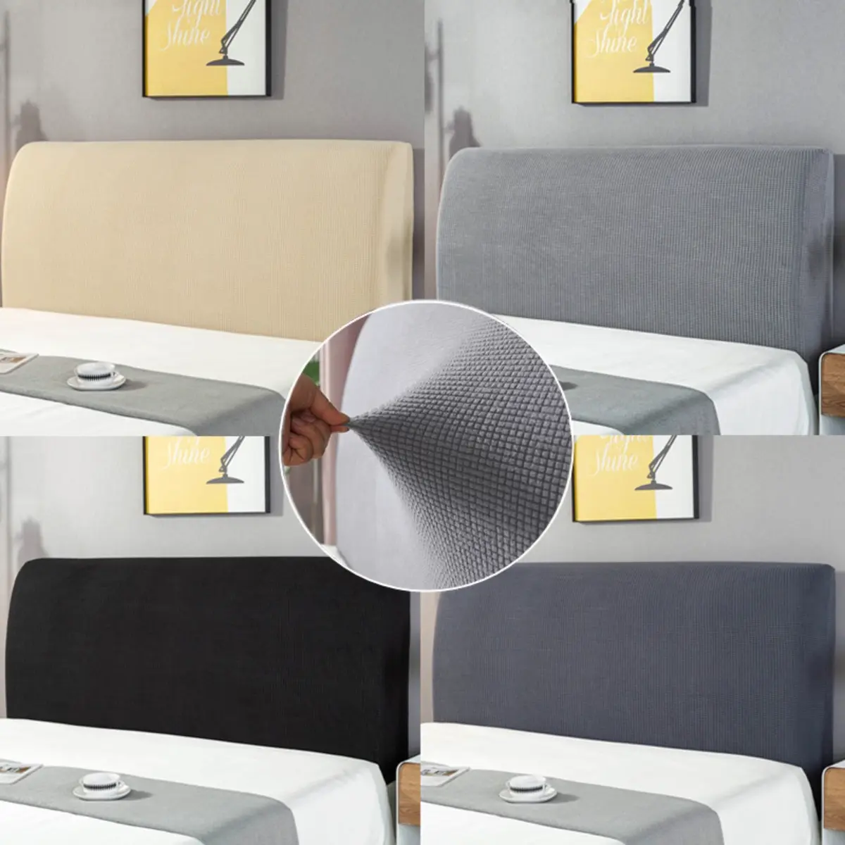 COD ผ้าคลุมหัวเตียง 5 ฟุต 6 ฟุต ผ้าโพลีเอสเตอร์ มี 5 ขนาดไซส์เตียง Bed Headboares Bedside Cover