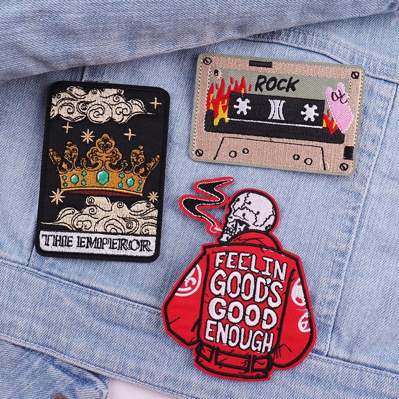 Cartoon Pattern Punk Series Style Embroidered Patch, 3 Counts/set Cute Heat Resistant Patch, DIY Decorative Sticker for Jacket, Jeans 6