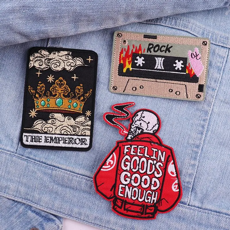Cartoon Pattern Punk Series Style Embroidered Patch, 3 Counts/set Cute Heat Resistant Patch, DIY Decorative Sticker for Jacket, Jeans 6