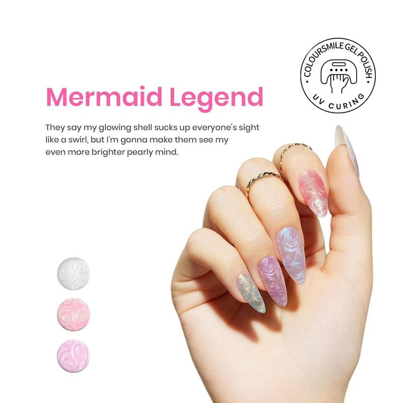 Pearl Color Gel Nail Polish, 6 Counts/set 6 Colors Shimmer Pearl White Pink Purple Mermaid Nail Drawing Summer Gel Polish, Soak Off UV LED Gel Polish 5