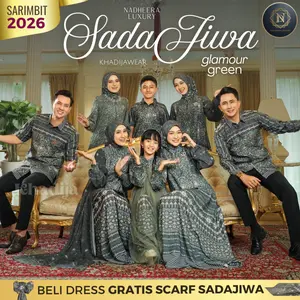 [FREE SCARF] SADAJIWA GLAMOUR GREEN NADHEERA LUXURY SARIMBIT EMERALD KELUARGA 2026 READY FAMILY SADA JIWA