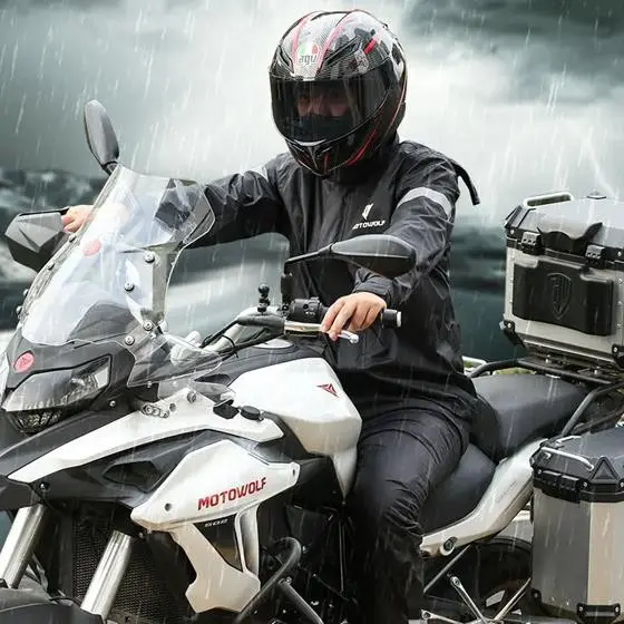 Bộ Quần Áo Đi Mưa Motowolf MDL 0403b có bọc giày Cao Cấp - Chống Nước Tốt, Thiết Kế Phản Quang, Túi Chống Nước Tuyệt Đối 4