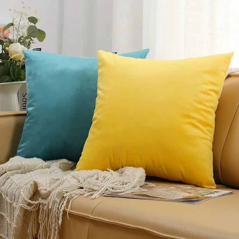 [ 85k Positive Reviews] Velvet Pillow Large Backrest Sofa Office Cushion Home Bedroom Bedside Pillow Square Pillowcase