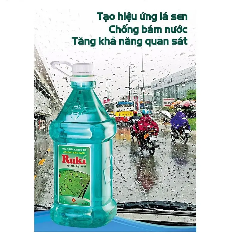 Nước Rửa Kính Xe Ô Tô Nano Ruki 2.5 lít hàng cao cấp 1