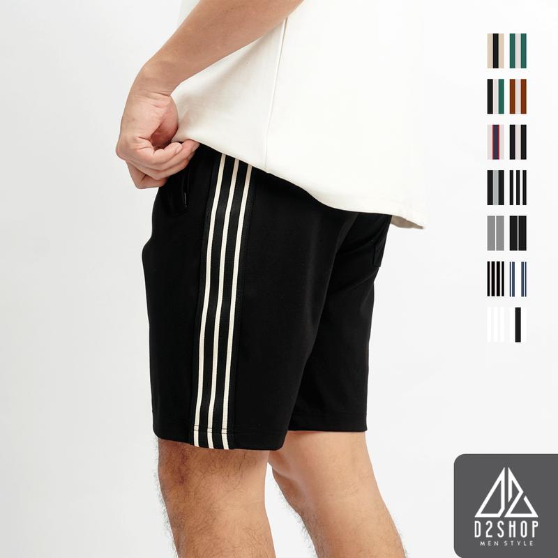 Quần short thun thể thao nam D2shop, Quần đùi nam phối viền sọc [L-250PS]