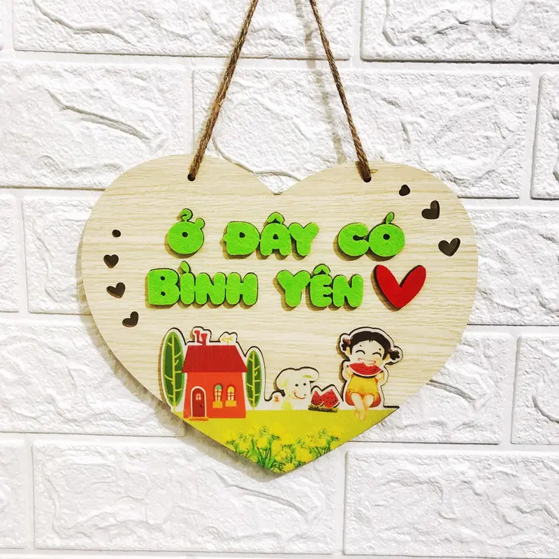 Bảng gỗ Nhà là nơi để về, Mang tiền về vợ (Tặng kèm đinh 3 chân/ móc dán tường) - Bảng gỗ treo tường, trang trí nhà cửa Decor Phòng 5