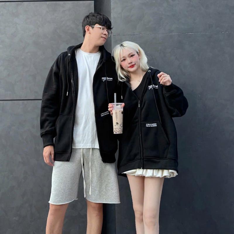 Product Introduction of Áo Khoác Hoodie Unisex Zip IN Phản Quang Nón 2 Lớp Tay Phồng From Rộng Hot Trend Menswear 6