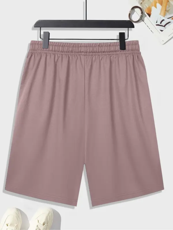 Men's Regular Fit Letter & Geometric Print Drawstring Waist Shorts, Casual Breathable Comfortable Shorts for Summer, Fashion Men's Bottoms for Daily Wear 7