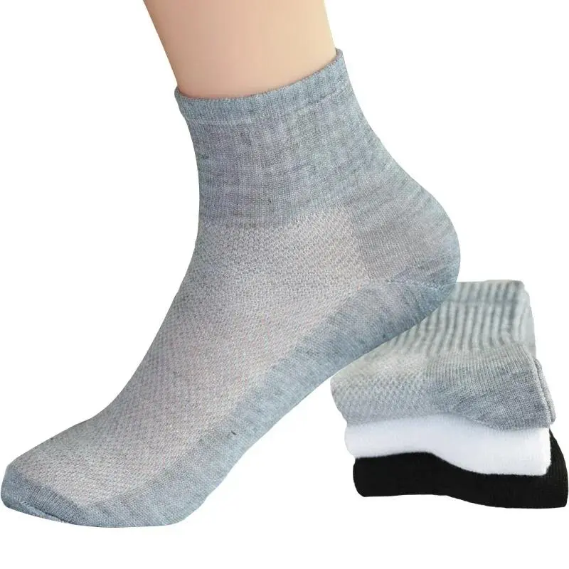 Casual socks Sports socks Business socks Summer/Fall style men's socks Mesh breathable cotton socks White black grey unisex Clothing Menswear