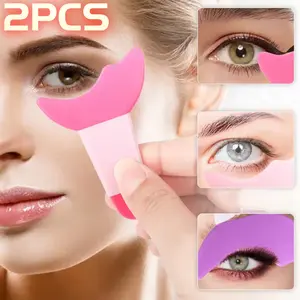 1/2PCS Stensil Eyeliner Silikon Multi-Fungsi Alat Bantu Riasan Mata Alat Bantu Menggambar Maskara dan Memakai Lipstik Alat Kecantikan yang Dapat Digunakan Ulang