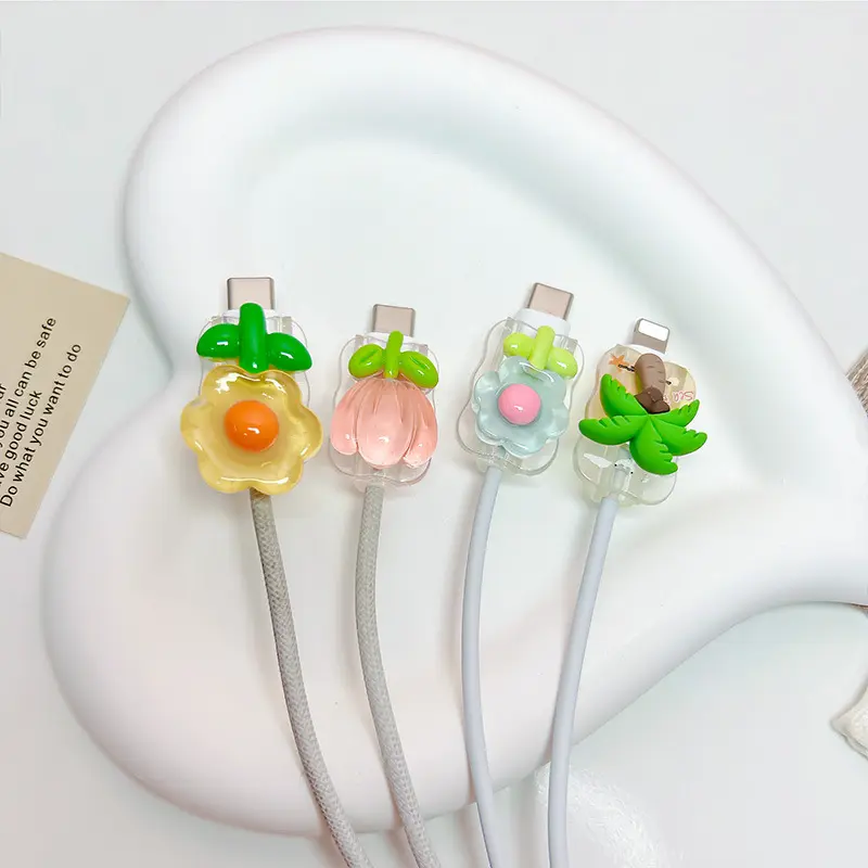 Vỏ Bảo Vệ Cáp Điện Thoại Di Động Phong Cách Gợn Sóng, Dành Cho iPhone 15 / 14plus, Thiết Kế Dễ Thương 3