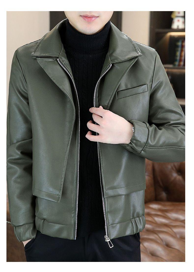Product Introduction of High-End Leather Men's Casual Jacket Korean-Style Slim-Fit Motorcycle Clothing Leather Jacket Long-Sleeved Jacket Cold-Proof Raccoon Coat Parent 29
