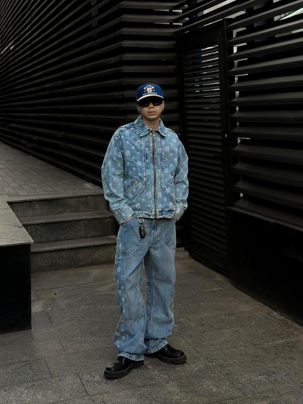 Set quần áo MIKENCO Monogram Denim