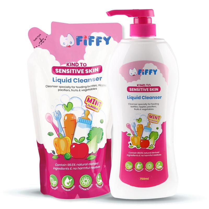 FIFFY BABY LIQUID CLEANSER VALUE PACK MINT FLAVOR (750ML +600ML ...