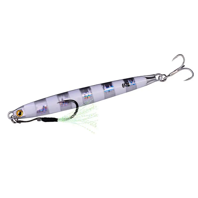 60g/2.1oz Long Casting Iron Plate Fish Lure, Artificial Fishing Lure with Hook, Fishing Accessories for Outdoor Fishing, Fishing Equipment 6
