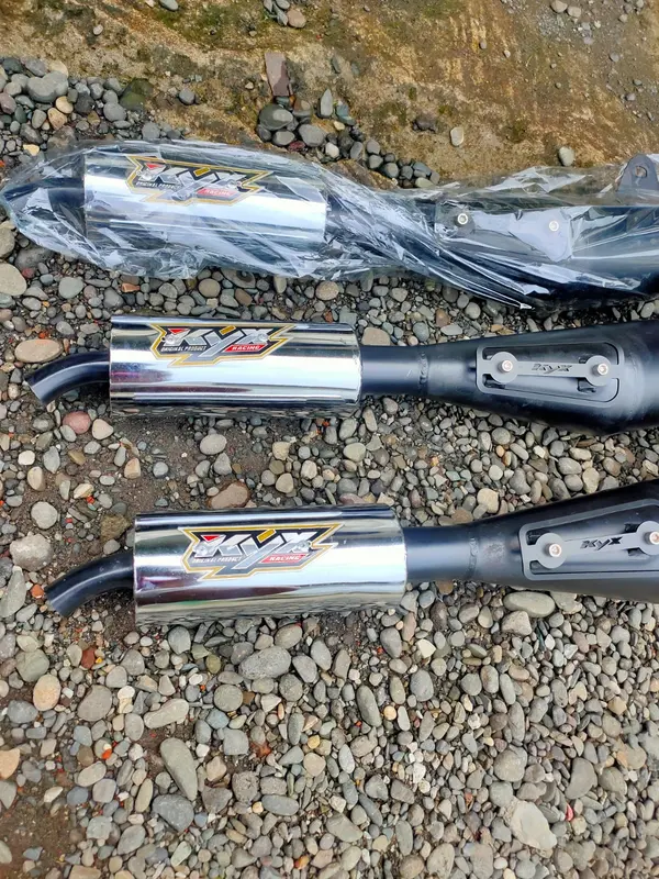 Knalpot Kyx Racing Fis R Force1 type Perut Pitam Tameng Ahm Mesin Motorcycle Logam 5
