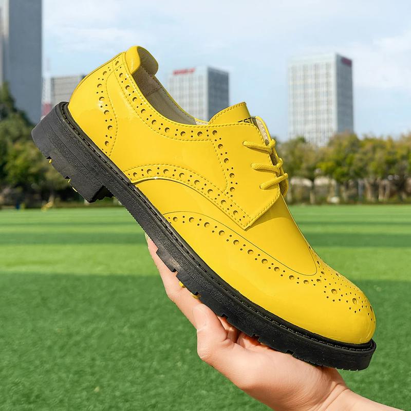 Product Introduction of Professional Business Leather Golf Shoes Block Shoes Glossy Men Spikeless Golf Sneakers Comfortable Walking Footwear for Golfers 7