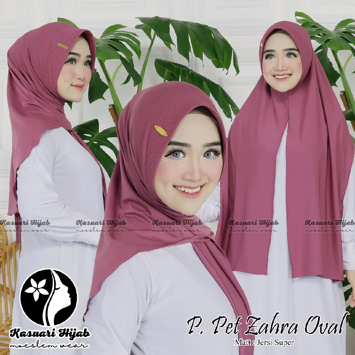 KASUARI hijab_PASHMINA ZAHRA PET OVAL_jersy super Kerudung Instan