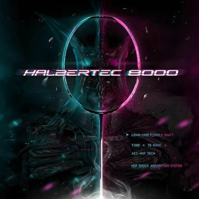 Vợt cầu lông LN HBT 8000 khung full cacbon căng sẵn cước max 13kg,tặng quấn cán vợt+bao vợt Spost carbon Cán vợt cao su