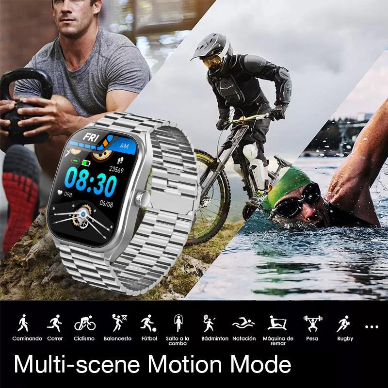 Multifunctional Smart Watch with 1 Count Silicone Band, Fashion Digital Watch with Heart Rate Monitoring, Smart Sports Watch for Women & Men 6