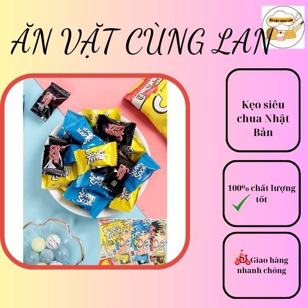 Kẹo Siêu Chua 3 Vị Super Cola Soda Lemon Nhât Bản-Ăn Vặt Cùng Lan Snack Candy Thức Ăn Food
