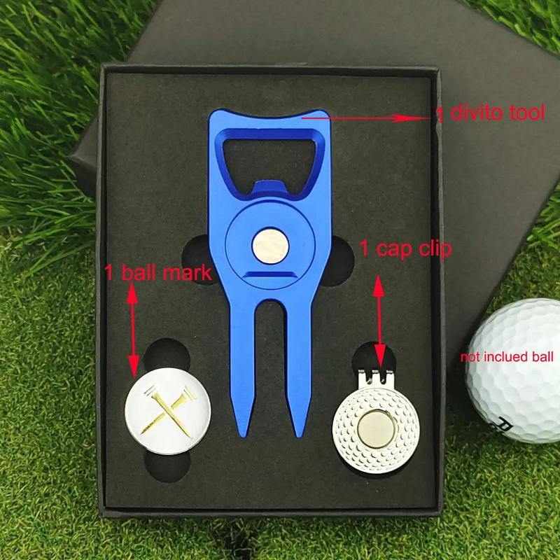 Product Introduction of Golf Ball Mark Gift Set, 1 Box Professional Golf Divot Tool & Ball Mark & Cap Clip, Golf Accessories for Men & Women 8