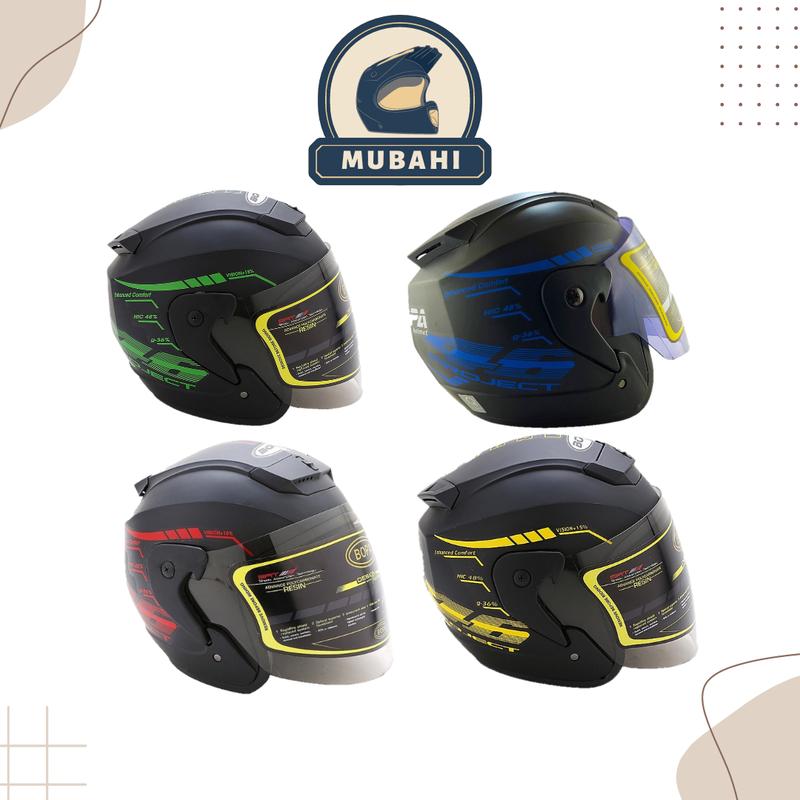 Mũ bảo hiểm 3/4 có kính cao cấp BOPA tem 46 phù hợp đi phượt Helmet