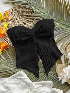 Top tipo tubo para mujer, chic y casual de color sólido sin mangas para verano, ropa de damas para vacaciones en la playa