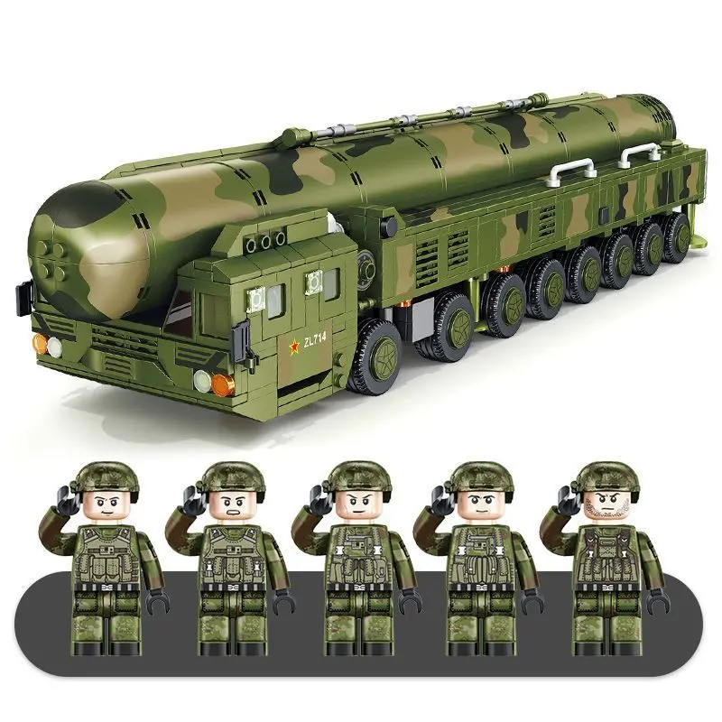 Xe Tải Tên Lửa Dongfeng 41, Cậu Bé Chiến Đấu Chính Tương Thích Với Lego, Khối Xây Dựng Quân Sự Vũ Khí 21D, Lắp Ráp Cho Trẻ Em, Xe Tải Tên Lửa 99A Tháo Lắp Bộ Lắp Ráp Đồ Chơi Toy 6