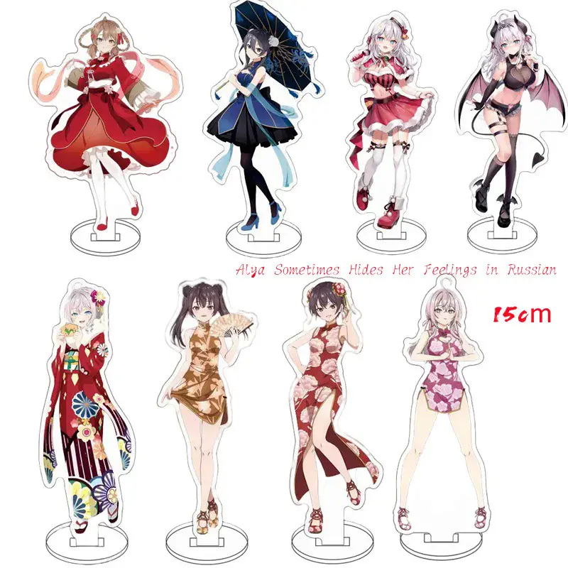 Anime Alya Sometimes Hides Her Feelings In Russian Alisa Mikhailovna Kujou Acrylic Stand Action Figure PVC Desktop Stand Model