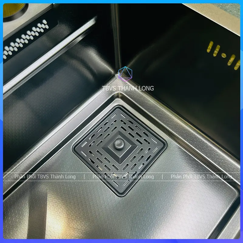 (7546 Cài Dao) Chậu Rửa Bát 1 Hố INOX 304 Phủ Nano, Bồn Rửa Chén 1 Ngăn Kèm Vòi Thác Nước - Màu Nano 5