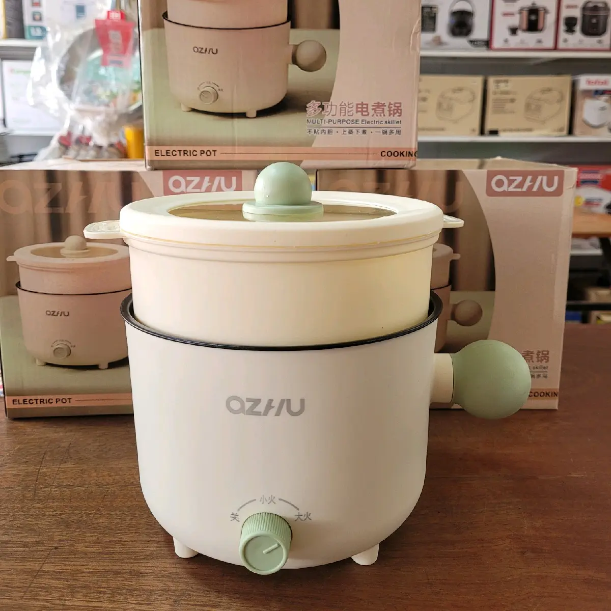 Ca nấu mì mini có xửng hấp, có chống dính ,600ml, 600w, đun  sôi sôi nhanh chóng,.
