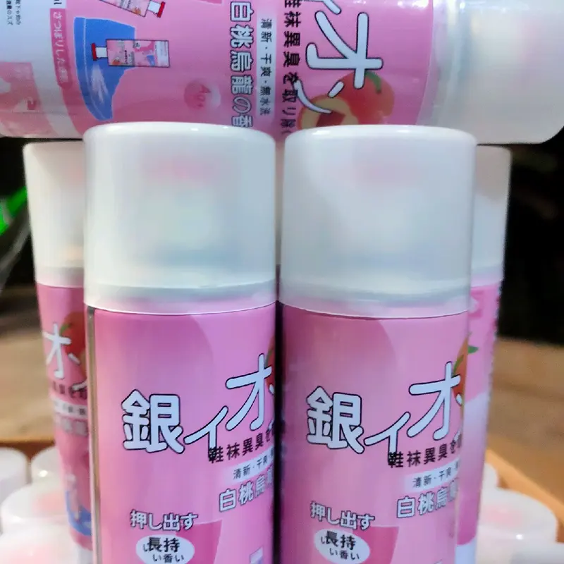 Combo 5 lọ xịt giày hương đào, công nghệ nano bạc khử mùi hôi chân hôi giày hiệu quả, hương thơm lưu lại 24h 0