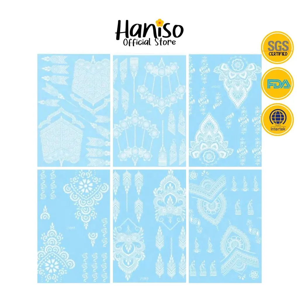 White Henna Instan Pengantin Premium Sepasang Tangan
