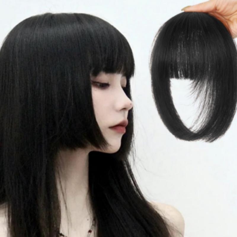 Tóc Giả Cắt Công Chúa Tự Nhiên Cho Phụ Nữ Và Trẻ Em Gái, Tóc Mái Bằng Không Khí, Phụ Kiện Nối Tóc Cho Cosplay