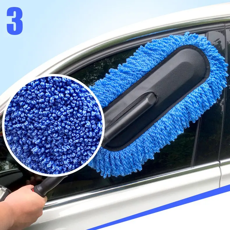 Chổi rửa xe ô tô - Chổi lau xe ô tô sợi mềm chất liệu Microfiber cán điều chỉnh độ dài Phụ Kiện vệ s van x abong 3