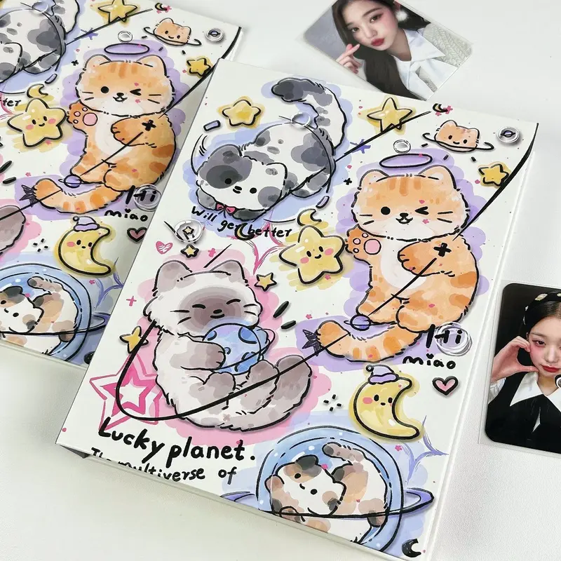 Binder A5 6 Còng “Lucky Planet” Chất Liệu Giấy Bìa Cứng - Binder Đựng Card 4 Ô, Album Đựng Ảnh Size A5 0