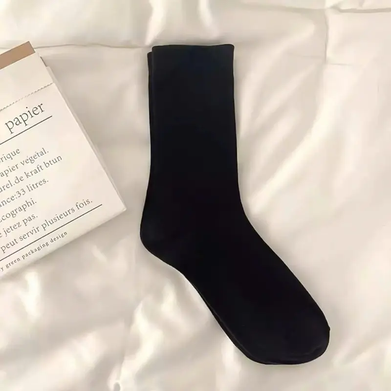 Sét 5 đôi và 10 đôi tất trơn 3 màu cotton phong cách hàn quốc mỏng 2