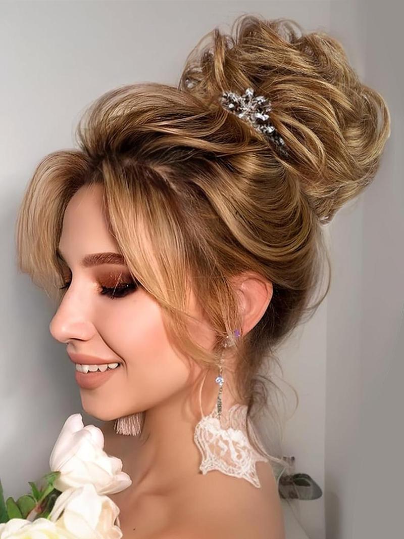 Product Introduction of Fashionable Elegant Wavy Hair Bun, Natural Fluffy Hair Bun, Synthetic Hair Bun for Women & Girls, Suitable for Daily Use 1