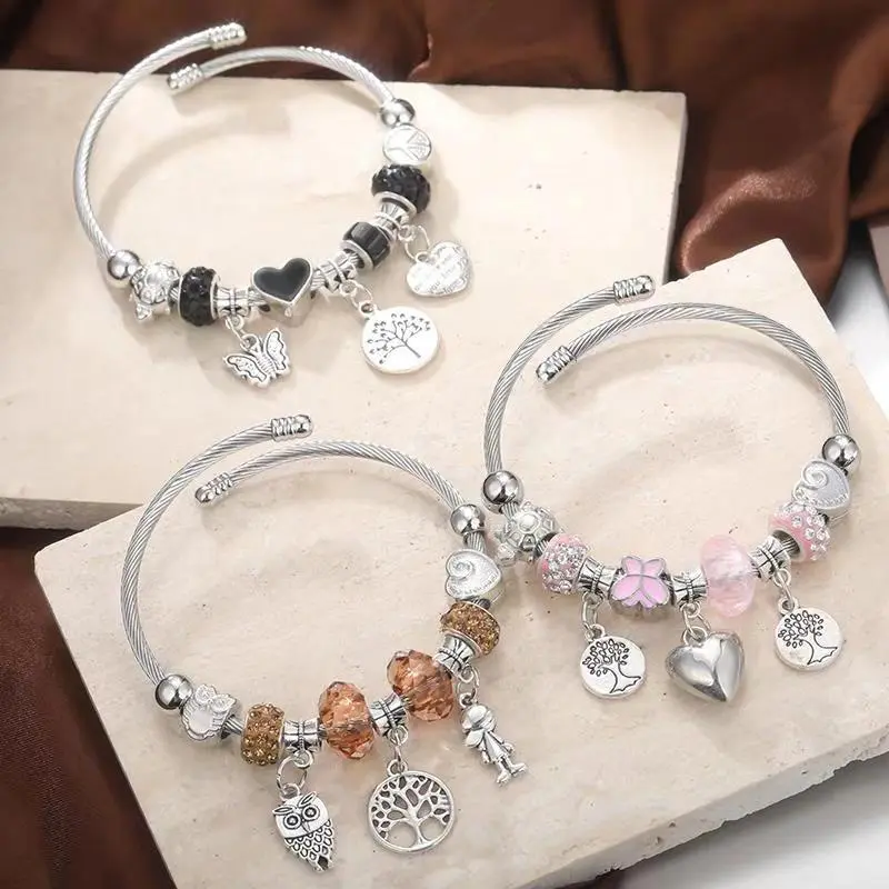 Bracelet DIY Beaded Bracelet Multi-Element Stainless Steel Copper Alloy Rhinestone Fashion Jewelry