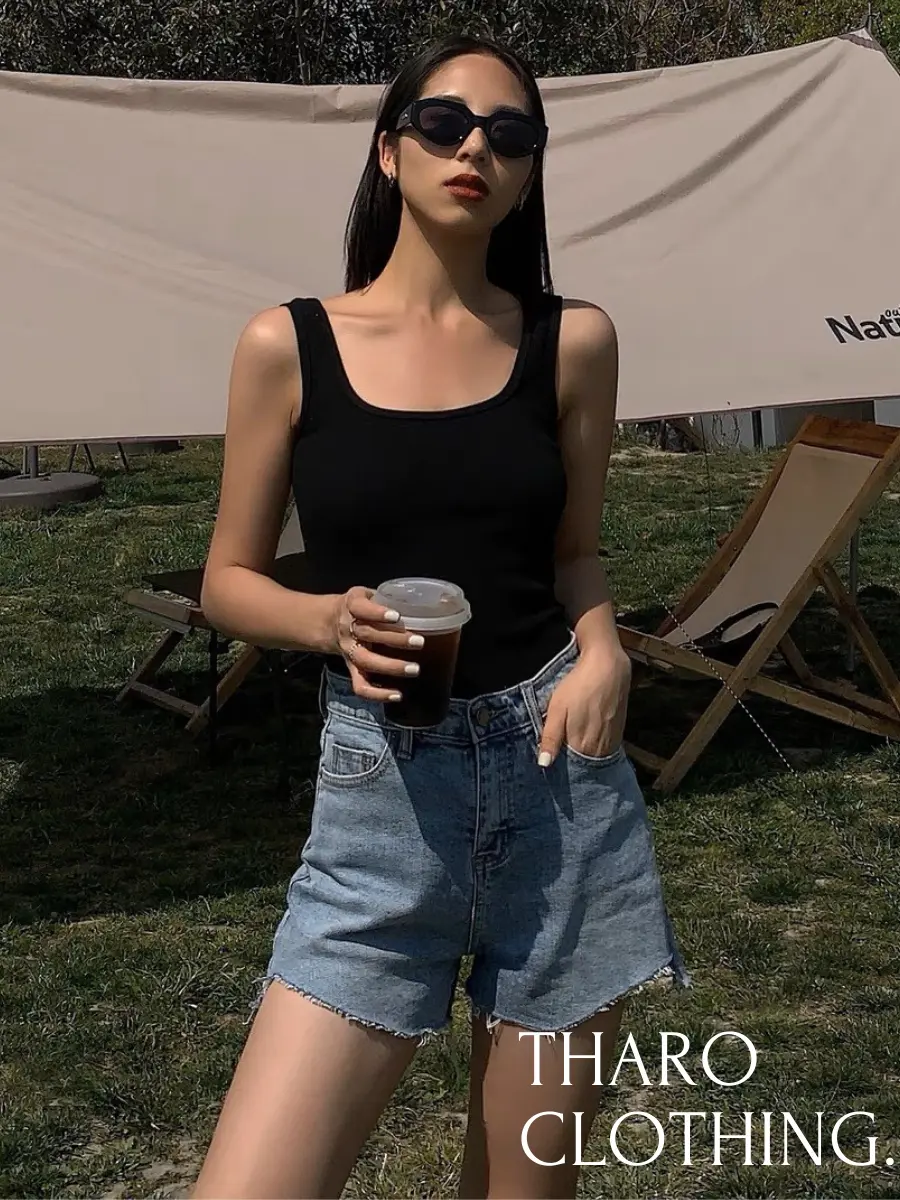 Áo Cổ Vuông Hai Dây, Dáng Dài - Tharo Clothing - [AO00040]