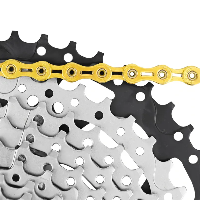 VG Sports Rantai sepeda 8 speed / 9 speed / 10 speed Half hollow Gold Silver Rante Sepeda lipat MTB Gunung Minion 2