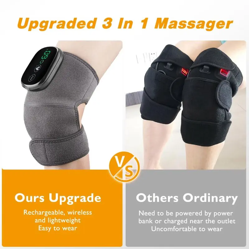 Heated Vibration Knee Massager, Adjustable Electric Knee Massager, Muscle Relaxation Heated Massage Equipment, Stocking Fillers Gift 6