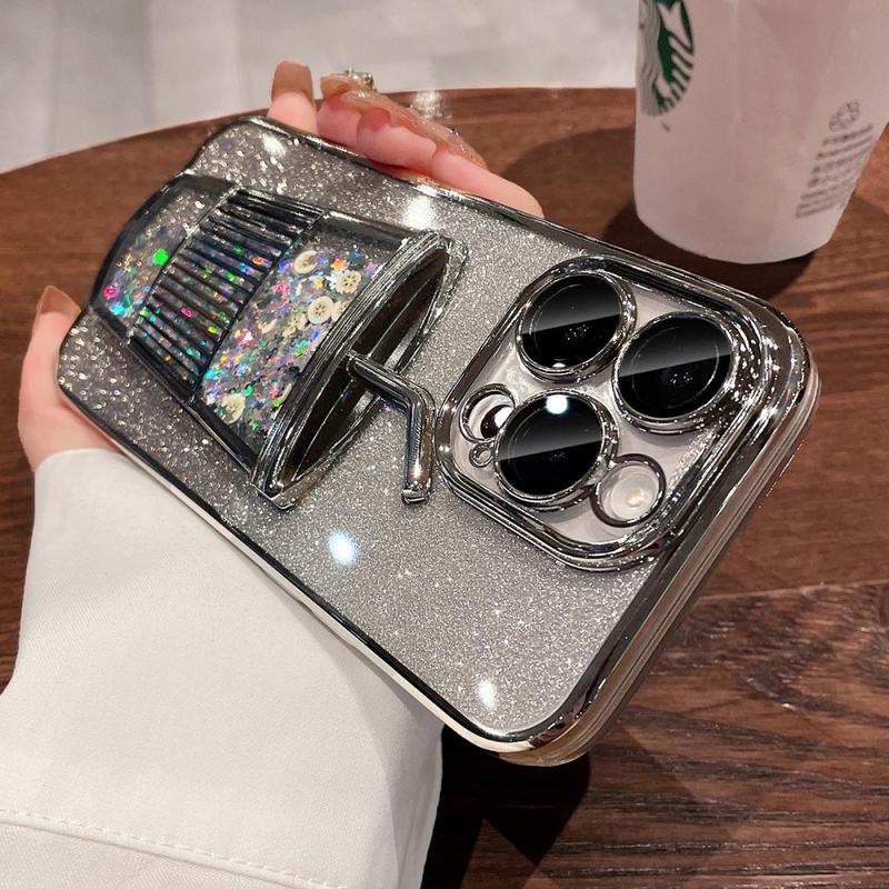 Product Introduction of Aesthetic quicksand cup plating glitter TPU camera case for iPhone 13 14 12 Pro max with lens protection shockproof soft back cover 20