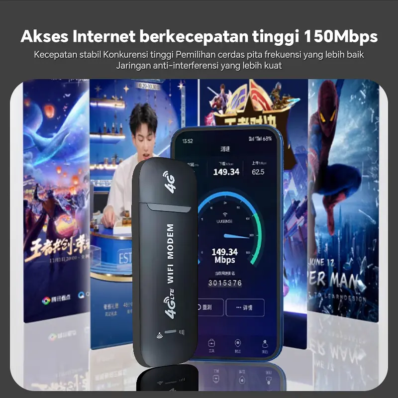 【3 IN 1】H760R 4G 500Mbps perangkat WIFI portabel jaringan nirkabel seluler mendukung banyak operator cocok untuk perjalanan 5