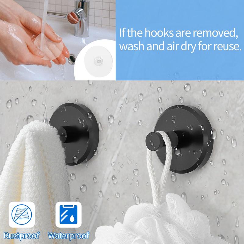 Shower Suction Cup Hook, Bathroom Shower Suction Cup Hook, Bathroom Hook for Hanging Towel, Bathrobe, Bathroom Accessories 3